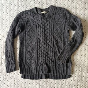 Madewell Charcoal Cable Knit Sweater